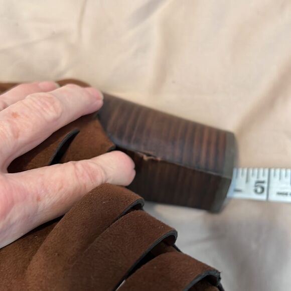 Carlos Santana Polly size 9.5 fabric zip back heeled sandals GUC No box - Picture 15 of 16